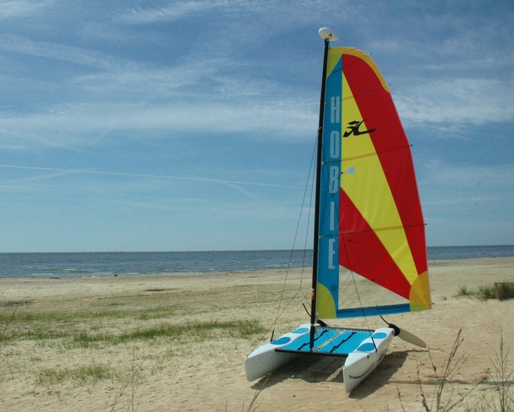 Bay St. Louis, MS: Sailboat waiting to skim across the Bay of St Louis.