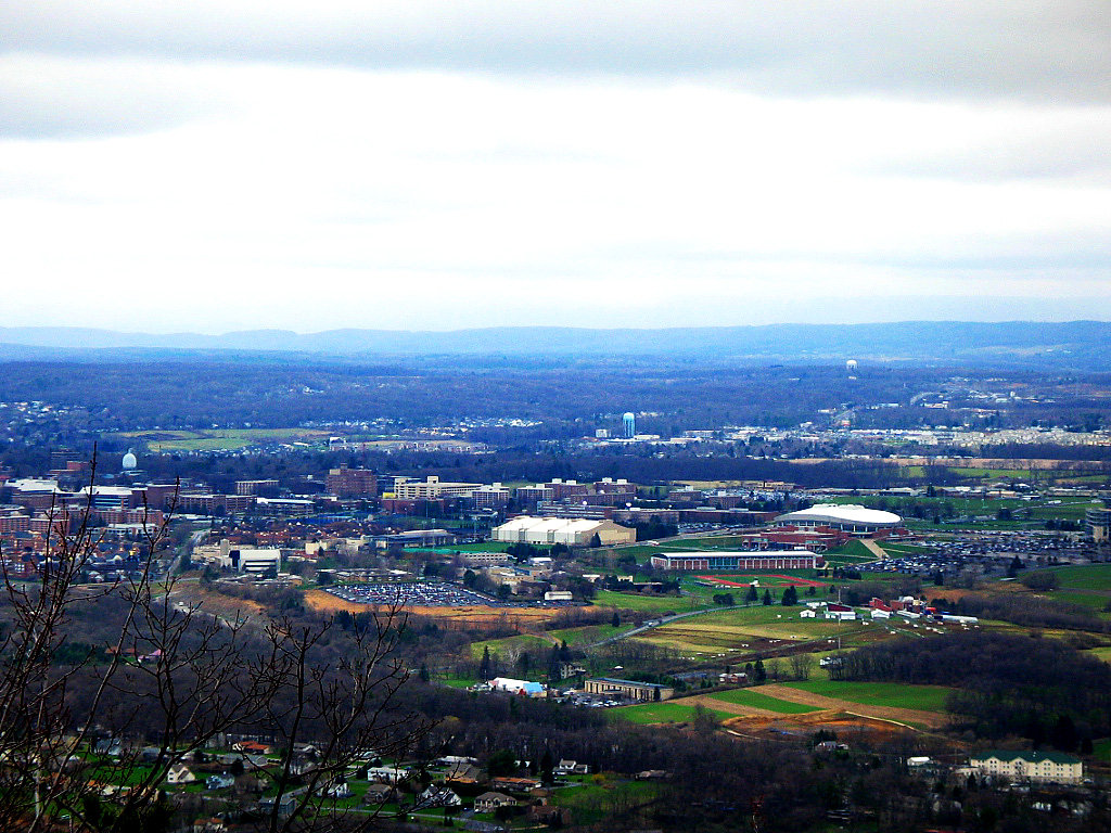 State College, PA: This photo was taken on the top of the Nittany Mountain, with a bird's-eye view of Penn State University.