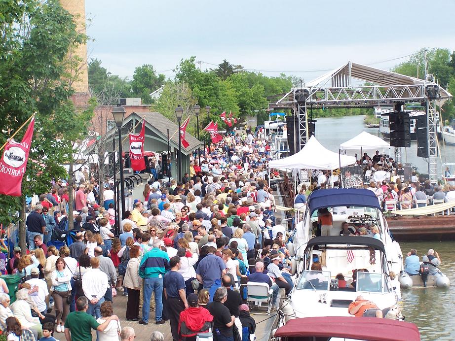 Fairport, NY: "Fairport Canal Days" is an Arts and Entertainment festival that draws 250,000 people each year to the banks of the Erie Canal.