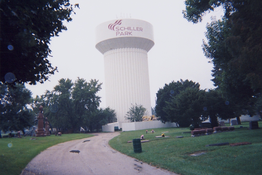 Schiller Park, IL: Schiller Park - Eden Memorial Park Cemetary - Schiller Park Water Tower