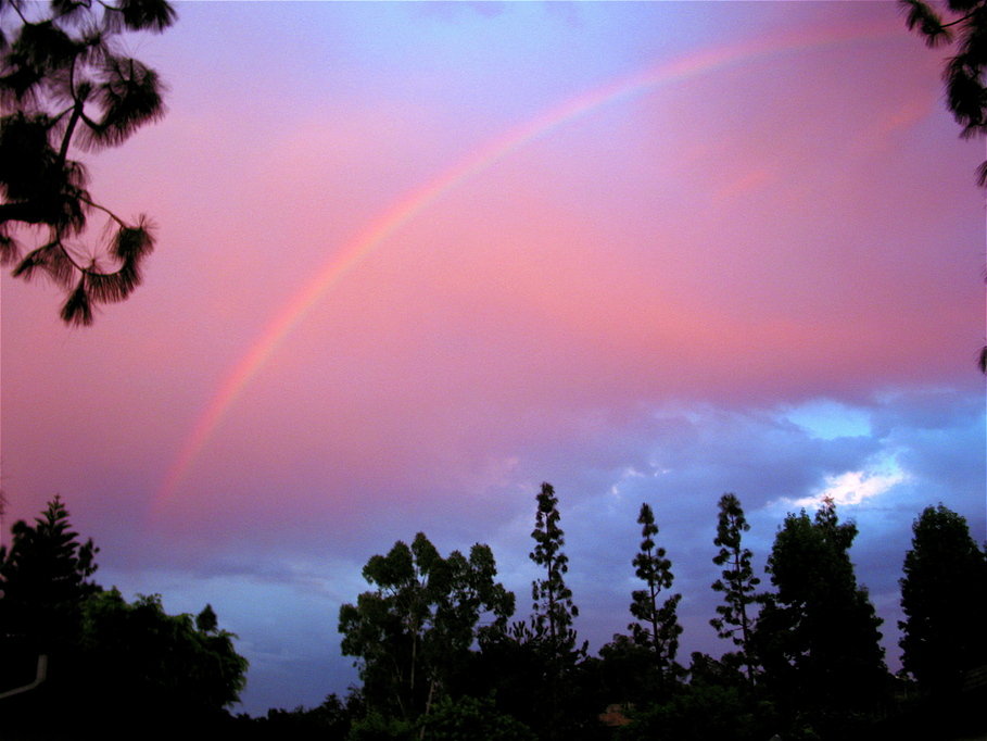 San Dimas, CA: This was the northern portion of a full rainbow, taken at 6:56 pm in back of my house in San Dimas. CA on 9/9/05