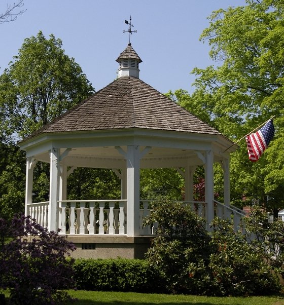 Hopkinton, MA A bandstand/gazebo in the Hopkinton Town Commons. photo, picture, image
