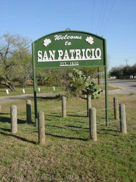 San Patricio, TX: Welcome to San Patricio Estab. 1830 - A small village in the costal bend region of South Texas, this town was originally settled by Irish immigrants brought to the area and given land grants for this village. Famous for it's yearly St. Patricks Day rattlesnake races.
