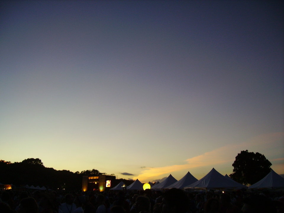 Austin, TX: Sunset behind stage, Austin City Limits festival 2006, Zilker Park