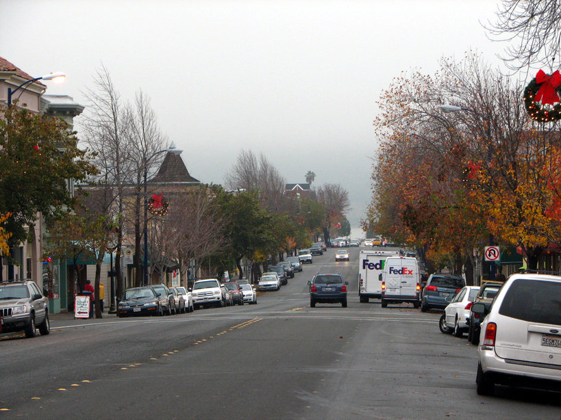 Benicia, CA: Mainstreet, looking south towards Carquinez Straight