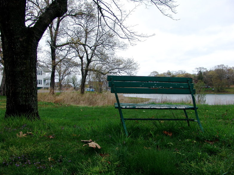 Shelter Island, NY: A great place to sit and relax right on public grounds. Typical of Shelter Island