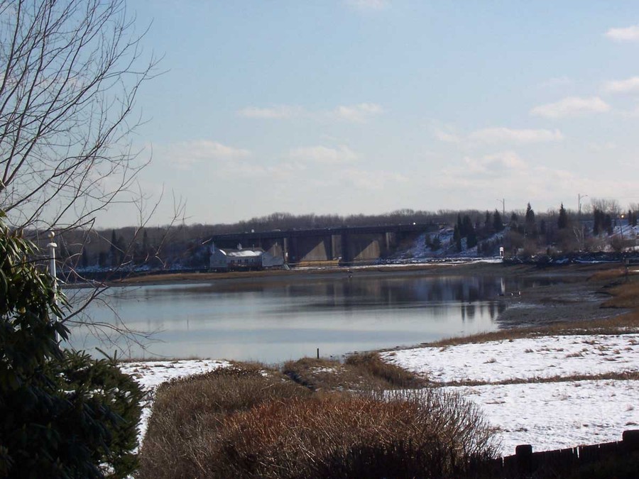 Weymouth, MA from neck st across back river photo, picture, image (Massachusetts) at
