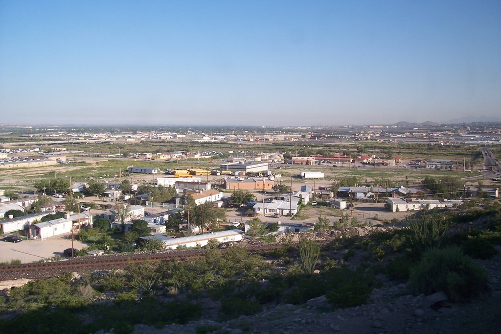 El Paso, TX: View of west side of El Paso from train.