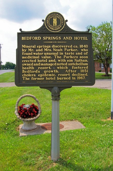 Bedford, KY: Bedford Springs and Hotel Historic Marker