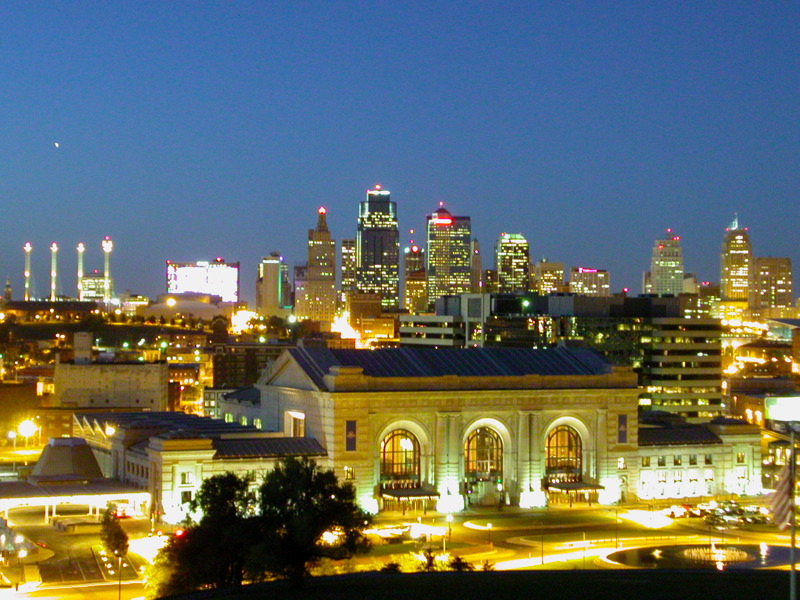 Kansas City, MO: View of Union Station and downtown Kansas City, MO