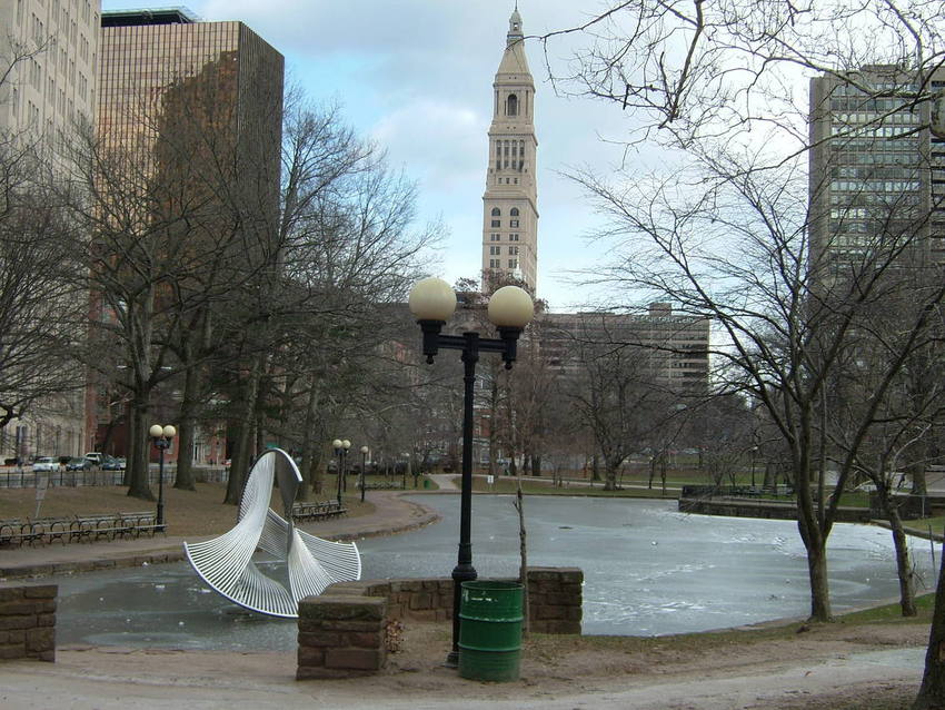 Hartford, CT: Frozen Park Pond