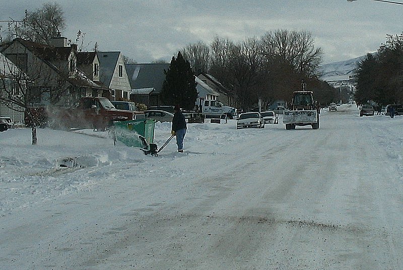 Chubbuck, ID: Snow Plow in Winter