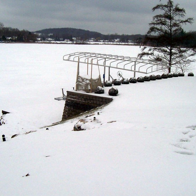 Waterford, MI: The snow on Maceday Lake, taken January 2007.