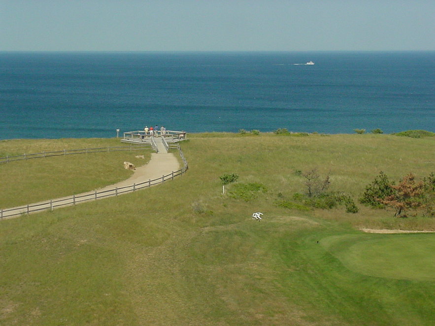 Truro, MA: View of Atlantic Ocean from the top of the Cape Cod Lighthouse (Highland Lighthouse)