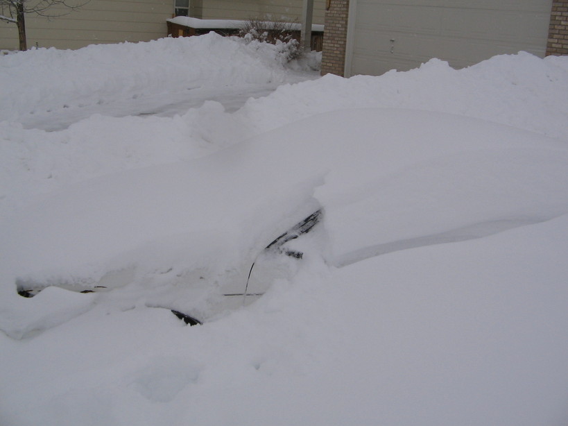 Highlands Ranch, CO: Car Buried in the Snow in Highlands Ranch; December 2006