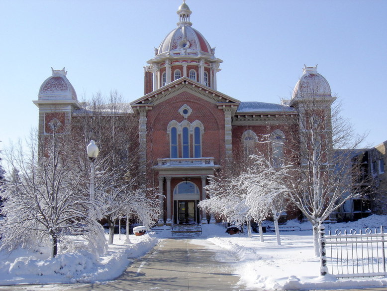 Hastings, MN: Historic Courthouse after fresh snowstorm