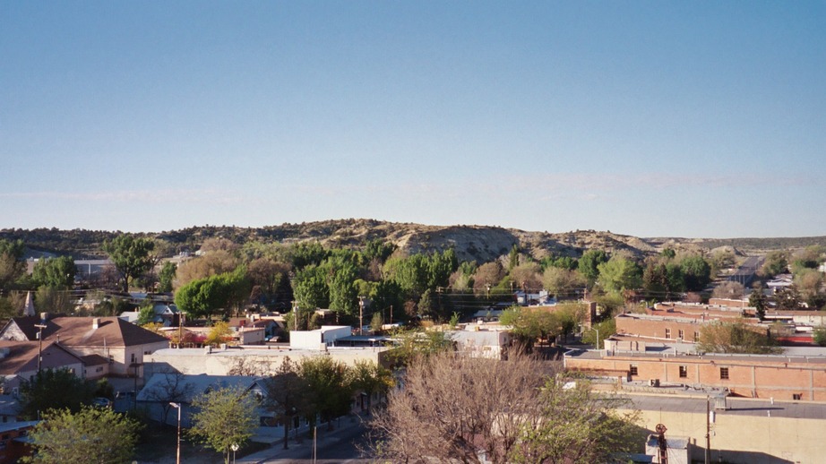 Aztec, NM: Hwy 550 (Main Ave.) Through Downtown From Hot Air Balloon