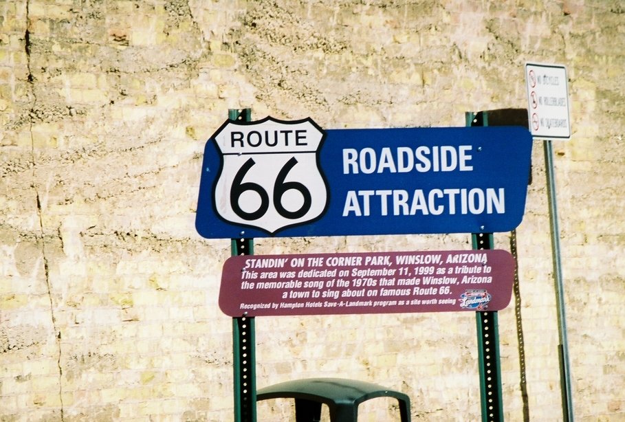 Winslow, AZ: Sign For Route 66 Roadside Attraction
