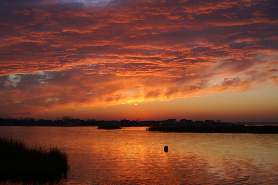 Monmouth Beach, NJ: Sunset on the Shrewsbury River in Monmouth Beach, NJ