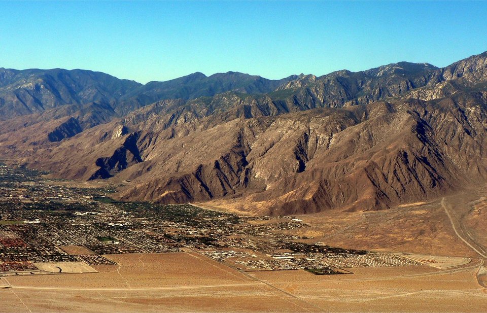 Palm Springs, CA: Palm Springs and the San Jacinto Mtns from the Air