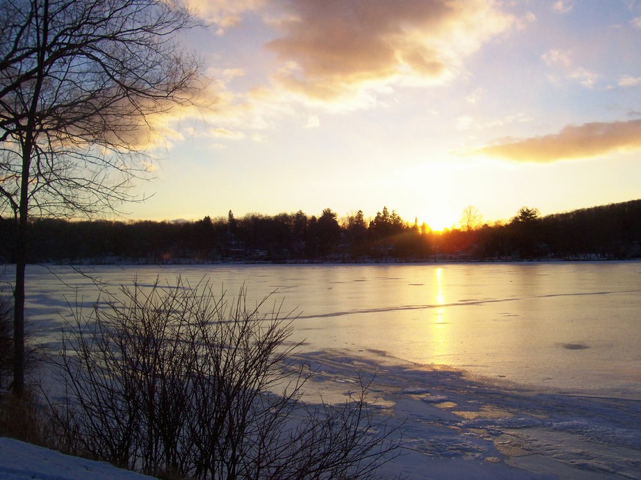 Lake Carmel, NY: Sunset On Ice Lake Carmel N Y