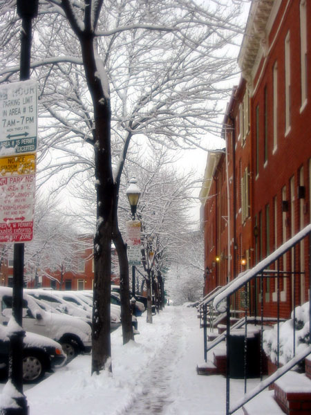 Baltimore, MD: Rowhouses in the Snow