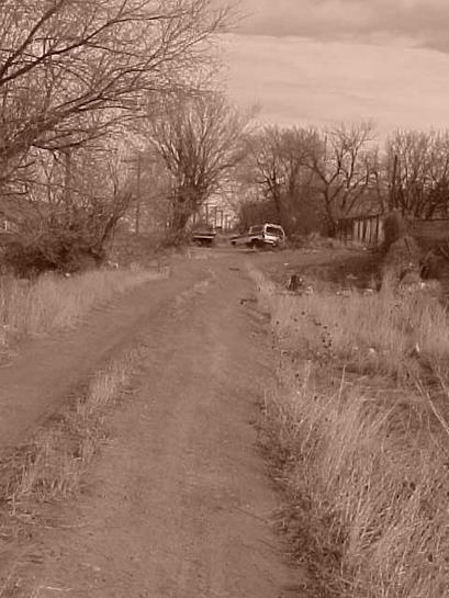 Casper, WY: An access road by the railroad tracks that runs through town.