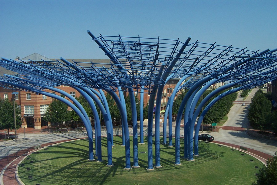 Addison, TX: The Addison Blueprints Sculpture located in Addison Circle taken from my former apartment in Addison.