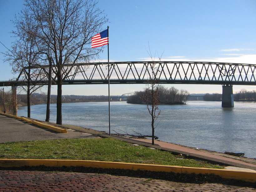 Marietta, OH: American Flag at Ohio River - Marietta, Ohio 45750