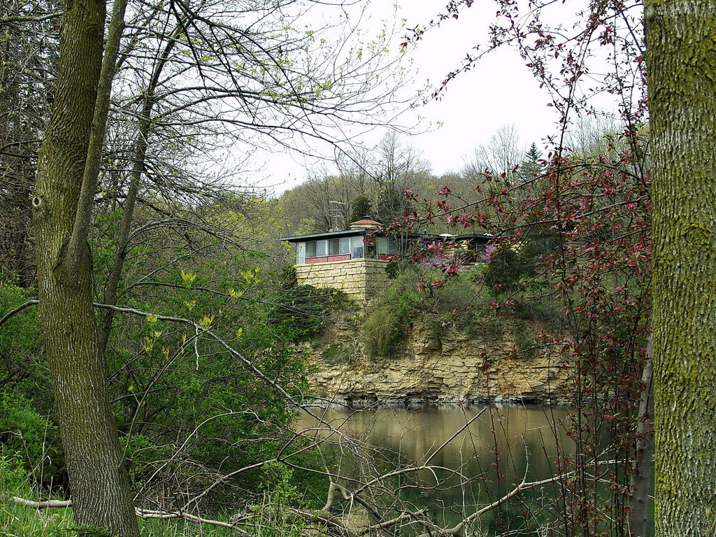 Le Claire, IA: Home in outskirts of LeClaire, IA on abandon rock quarry