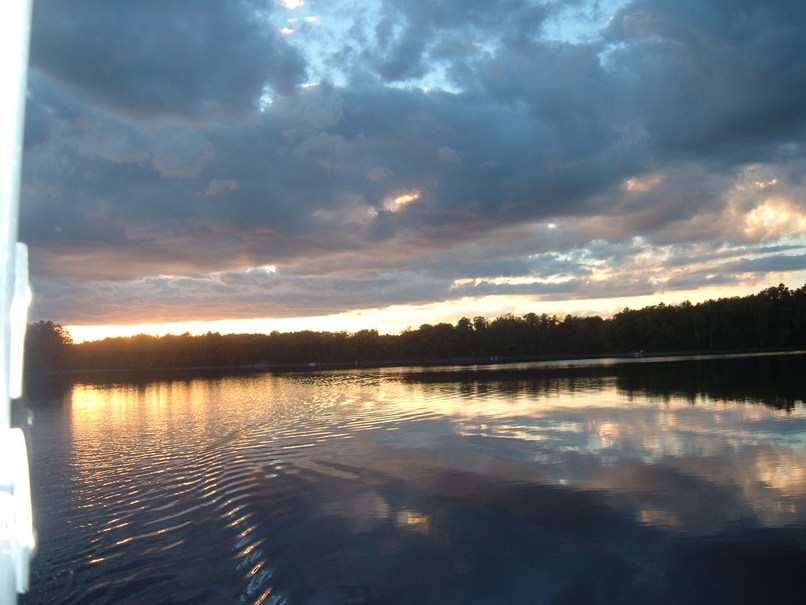 Eagle River, WI: Sun down over Nelson Lake