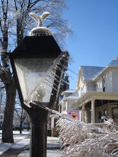 Manchester, MI: Ice Storm on the Village Green