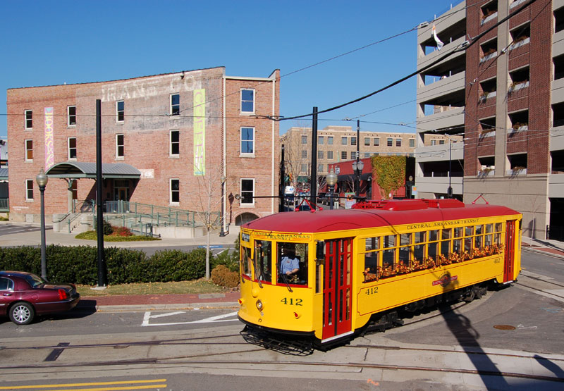 Little Rock, AR: River Rail trolley in Little Rock's River Market District.