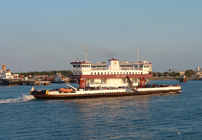 Galveston, TX: Bolivar ferry prepares to dock in Galveston