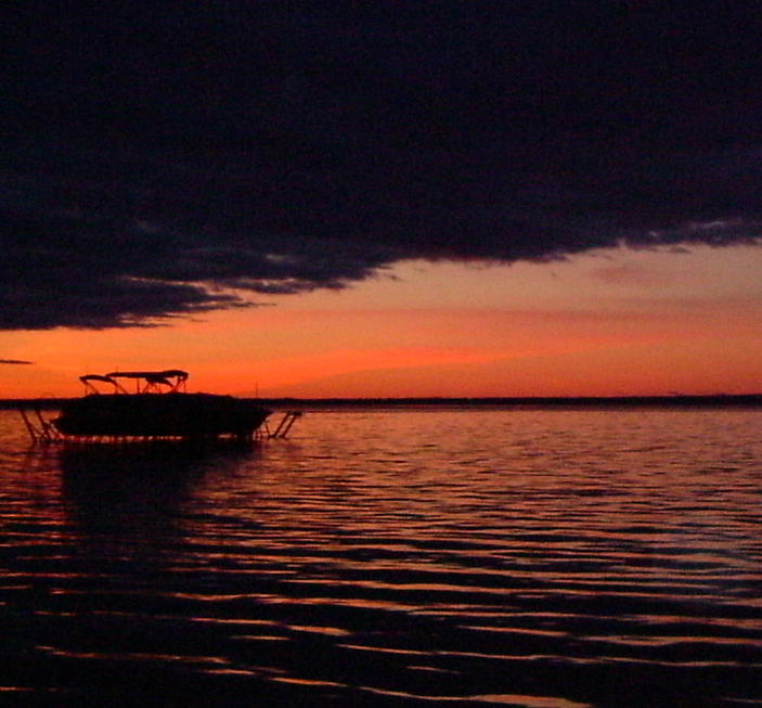 Houghton Lake, MI: sunset at the cabin by the lake