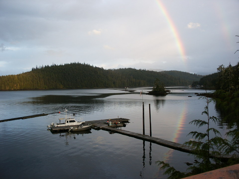 Thorne Bay, AK: Rainbow over Thorne Bay from South Haven