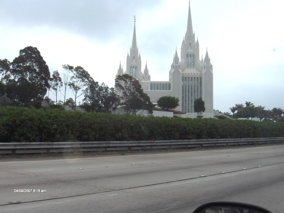 San Diego, CA: Latter Day Saints Temple at San Diego, southbound I - 5 south of the La Jolla Village Drive Exit.