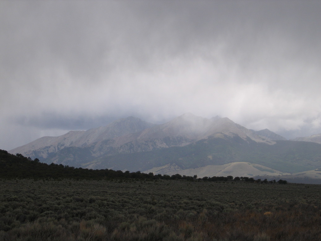 Blanca, CO: Mt Blanca in the overcast near Blanca, CO