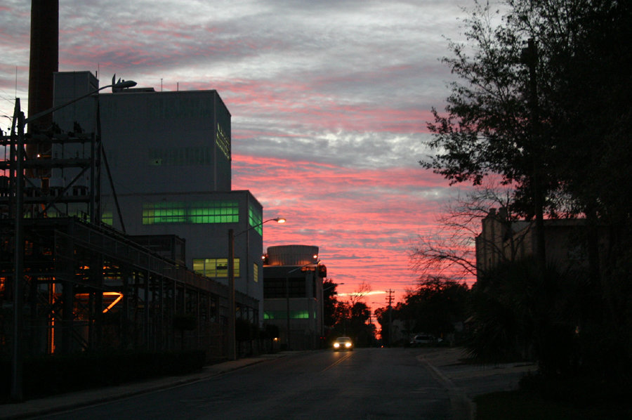 Gainesville, FL: sunset over powerplant