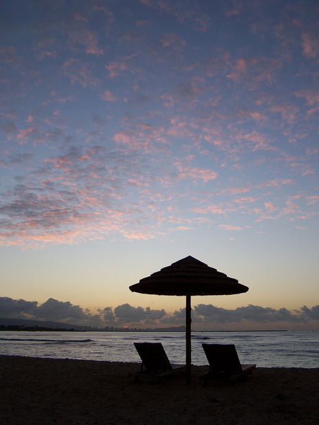 Iroquois Point, HI: Sunrise from IP looking at downtown Honolulu