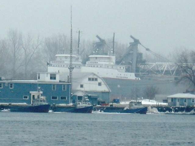 Port Huron, MI: freighters docked for the Winter