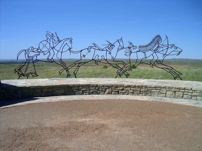 Crow Agency, MT: Crow Agency, Montana: Little Bighorn National Battlefield: Spirit Warriors sculpture