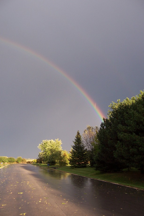 Delafield, WI: Rainbow Over Hirschman Lane In Delafield