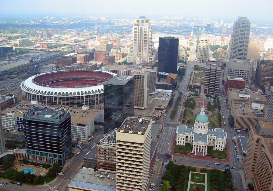 St. Louis, MO: View of downtown from the arch, 2003