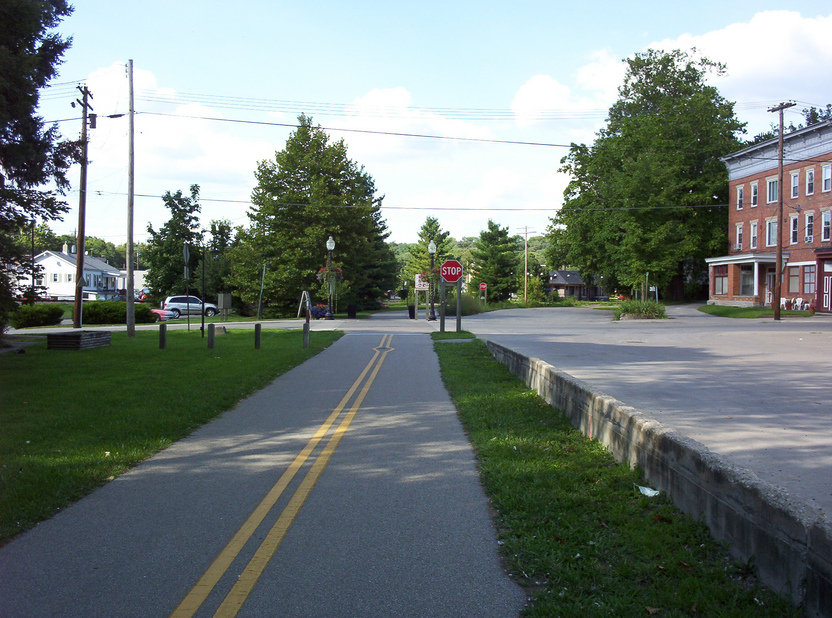 Loveland, OH: A view from the Loveland Bike Trail of downtown Loveland