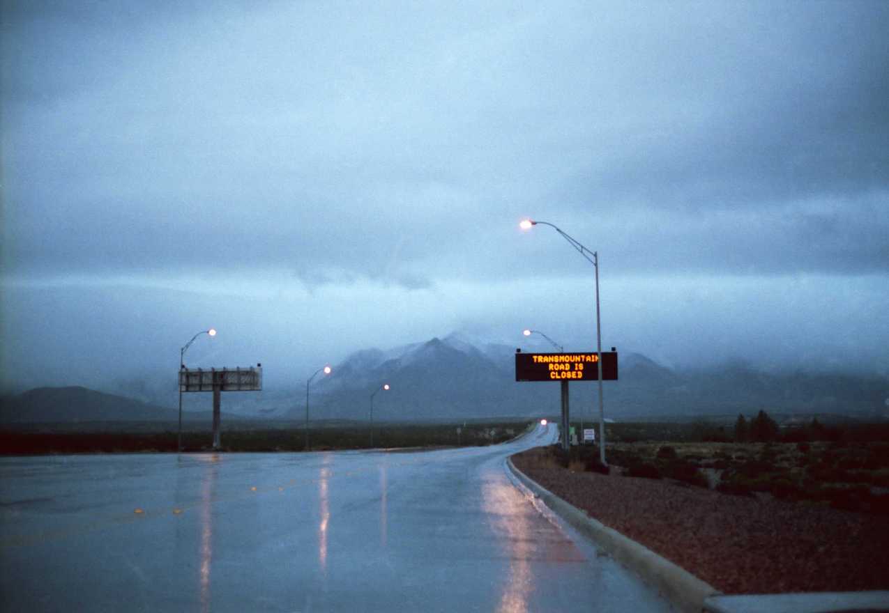 El Paso, TX Transmountain Road during a winter storm (West Side