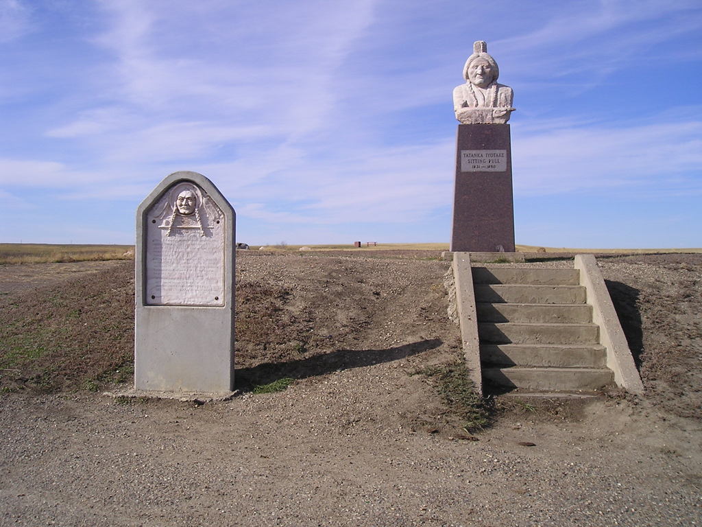 Mobridge, SD: The great Lakota Sioux Chief Sitting Bull is memoralized just outside Mobridge.