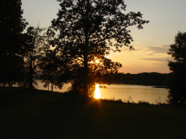 Mazomanie, WI: Sunset over Wisconsin River on Hwy 14