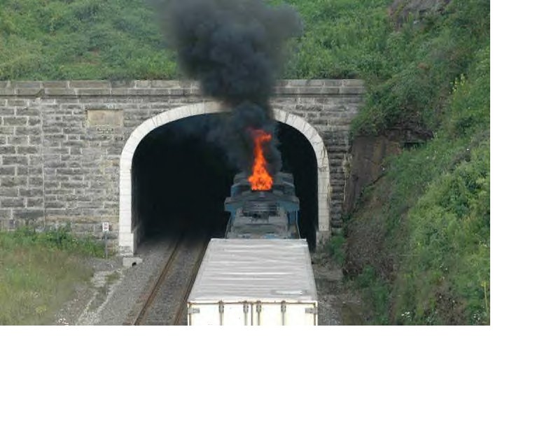 Gallitzin, PA: A GE Locamotive enters the Gallitzin Tunnels On Fire