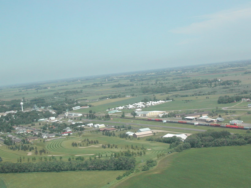 Brooten, MN Flying NW into Brooten from after take off from the